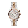 MICHAEL KORS Lexington Chronograph Quarzuhr mit Silber- und Goldtönen Edelstahlarmband für Damen MK5735