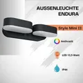 Ledvance Endura Style Mini Spot schwarz 13W doppelte LED Außenleuchte IP44 4058075205178 - Dunkelgrau