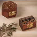 2er Set Orientalische Aufbewahrungsbox mit Deckel Dajat Delya | Orientalischer Schmuckkästchen für Mädchen und Damen zur Schmuckaufbewahrung | Marokkanische kleine Schatulle Box aus Holz