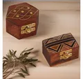 Marrakesch Orient & Mediterran Interior Schmuckkasten 2er Set Schmuckkästchen aus Holz Dajat Delya (2 St), Handarbeit