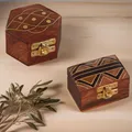2er Set Schmuckkästchen aus Holz Dajat Delya