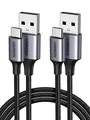 UGREEN USB C Kabel 2 Stück USB auf USB C Kabel Nylon Geflochten USB C Ladekabel kompatibel mit S24 Ultra S24+ S24 S23 S22 S10 A73 A72 A53 P60 Lite iPhone 15 Pro 15 Pro Max(0.5M)