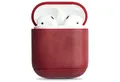 Krusell Handyhülle Etui Leder Skin Case Cover Schutz-Hülle Rot, für Ladecase Apple AirPods 1 2 Bluetooth Ohrhörer Kopfhörer