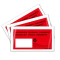 1000 Lieferscheintaschen/Dokumententaschen DIN lang in Spenderbox rot