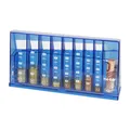 HMF Spardose Spardose 4710-05, abschließbarer Münzsortierer, 24 x 5 x 12 cm, blau, Blau