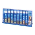 HMF Münzsortierer 210 mm, Spardose Münzzählbrett, Geldkassette, blau