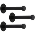SO-TECH® Kleiderhaken Garderobenhaken TALEA Edelstahl massiv inkl. Montagematerial, (3-St), Ø 10 / 15 mm, Länge 70 mm, Gesamtlänge 73 mm, schwarz elox schwarz 7 cm