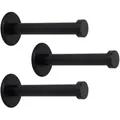 SOTECH 3 Stück Garderobenhaken TALEA echt Edelstahl massiv schwarz eloxiert (Ø 10/15 mm Länge 70 mm, Gesamtlänge 73 mm) mit Platte Haken Jackenhaken