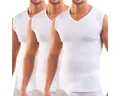 HERMKO Unterhemd 3050 (Pack, 3er) 100 % Bio-Baumwolle Muskelshirt V-Ausschnitt Basic hergestellt in EU