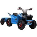 Kinderquad Kinder Elektro-Quad 6V Elektroauto mit Anhänger, 2,5 km/h Metall Blau