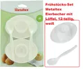 Frühstücks-Set Metaltex Eierbecher mit Löffel, 12-teilig, weiß