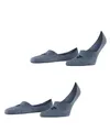 Burlington Herren Füßlinge Everyday Multipack M In Baumwolle unsichtbar einfarbig 2 Paar, Blau Light Denim 6660, 45-46