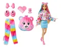 Barbie Cutie Reveal Puppe Plüschkostüm Glücksbärchen pink gelb blau
