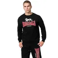 Lonsdale Herren Rundhals Sweatshirt Normale Passform LAWINS Black/Red/Grey XXL, 117463