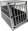 SPOCADO "Villa" Hundetransportbox | 91 x 65 x 69,5 cm | 12 kg | Aluminium & MDF | Stabile Kunststoffecken | Witterungsbeständig | schwarz/grau | SCO-7