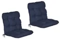 Beautissu 2er Set Niedriglehner Auflagen Set Flair NL, 100x50x8cm, Dunkelblau