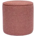 Runder Pouf aus Samteffekt-Stoff in Terrakotta-Textur D40 cm PAUL
