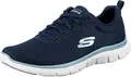 Skechers Damen Flex Appeal 4.0 Brilliant View Sneaker, Navy Mesh Bluen Trim, 38 EU