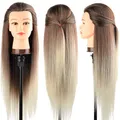 Trainingsköpfe 100% von dem Hochtemperaturfaser Haar Hairdressing Cosmetology Mannequin Frisierkopf Übungskopf mit Halterung+ DIY Haare Frisuren Set