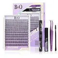 B&Q Lashes Extension Set 144PCS Venus Lash Clusters Unsichtbares Band 8-16MIX...