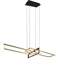 Große Led Pendelleuchte Salinas Lang Mit Switch Dimmer Schwarz Gold, B: 110cm