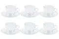 Teegläser-Set 12-tlg. Trinkgläser Glas 6 Teegläser 6 Untertassen je 210 ml