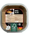 FRITZTOWN Backpapier für Heißluftfritteuse 1,2L-4,5L | Air Fryer Backpapier Pergamentpapier | 300 Blatt 16x16 cm Quadratisch | Kompatibel mit Ninja COSORI Philips Cecotec Midea Russell XL XXL Airfryer