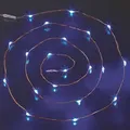 Lichterkette LED blau Draht Drahtlichterkette Deko Party 20 LED ́s Indoor IP20 - Blau