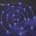 hellum 2er Set LED-Lichterkette auf Kupferdraht, 20 blaue LEDs, beleuchtete Länge 95cm, Tauperlen, Silberkabel, batteriebetrieben (2×AA, nicht inkl.), Dekoration, für Innen, Lichterketten 570724