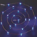 Lichterkette LED blau Draht Drahtlichterkette Deko Party 20 LED´s Indoor IP20