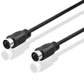 BestPlug 1,5 Meter Audio Stereo Kabel, 5pol MIDI Stecker auf 5pol MIDI Stecker, Schwarz