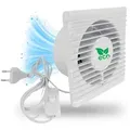 100mm Abluft / Zuluft Grow Lüfter Ventilator mit Netzstecker und Schalter für Homebox Growbox Growschrank