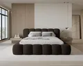 Chilly. Design Bett Stone - Polsterbett 180x200 mit Bettkasten, Lattenrost und Kopfteil -Eleganter Velluto-Samt Stoffbezug Braun
