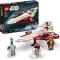 LEGO Star Wars Obi-Wan Kenobis Jedi Starfighter, Spielzeug zum Bauen mit Taun We, Droidenfigur und Lichtschwert, Angriff der Klonkrieger Set 75333 - Rot/Weiß