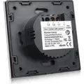 Maclean Touch-Lichtschalter, einzeln, Glas, schwarz mit rundem Knopf Energy MCE702B, Abmessungen 86x86mm, mi (MCE702)