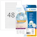HERMA 5078 CD DVD Etiketten für Jewel Case Hüllen Rücken, 25 Blatt, 114,3 x 5,5 mm, 48 pro A4 Bogen, 1200 Stück, bedruckbar, matt, blanko Papier CD-Box Klebeetiketten, weiß