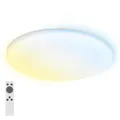 BRILONER - LED Deckenlampe Bad mit indirektem Licht, Fernbedienung, Staub- und Spritzwasserschutz, LED Deckenleuchte, Badlampe, Badezimmerlampe, Küchenlampe, Feuchtraumleuchte, 35 x 5,5 cm, Weiß