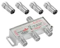 Poppstar Sat-Verteiler 3-fach, 100dB, 5-2450 MHz, inkl. IEC Adapter