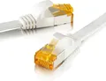 CAT 7 Ethernet Kabel Patchkabel Netzwerkkabel LAN Kabel 10m weiß flach SEBSON