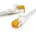 SEBSON Ethernet LAN Kabel 10m - CAT 7 Netzwerkkabel 10 Gbit/s, U-FTP Patchkabel RJ45 flach - Router, PC, TV, NAS, Spielekonsolen