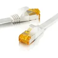 CAT 7 Ethernet Kabel Patchkabel Netzwerkkabel LAN Kabel 10m weiß flach SEBSON