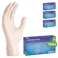 ARNOMED Einweghandschuhe M, Vinyl Handschuhe, Einmalhandschuhe mit 100 Stück/Box, Handschuhe Einweg puderfrei, Gummihandschuhe Einweg latexfrei, Einweg Handschuhe, Einmalhandschuhe in S, M, L, XL