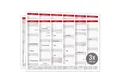 TOBJA Wandkalender Tafelkalender 2027 Rot DIN A4 3er Set Halbjahreskalender Ferien, 350g Papier, Ferien & Feiertage, Kalenderwochen, Halbjahres, A4