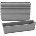 BigDean 6er Set Paletten Blumenkästen Einsatz mit Hängesystem zum Einhängen 37cm Grau Pflanzkasten für Europalette Balkonkasten Blumentopf