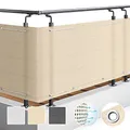 Sol Royal SolVision Balkon Sichtschutz HB2 HDPE blickdichte Balkonumspannung 90x300 cm – Schutz für Balkon Geländer Sichtschutz Creme – Abdeckung mit Ösen und Kordel