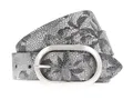 Vanzetti Bouquet of Flowers 30mm Metallic Leather Belt W75 Silver Metallic/Black