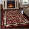 OTTO home Teppich Diantha, rechteckig, Höhe: 7 mm, Orient-Optik, mit Bordüre, Kurzflor, pflegeleicht, elegant, weich rot 280 cm x 380 cm x 7 mm