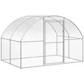 vidaXL Hühnerstall Outdoor-Hühnerstall 3x2x2 m Verzinkter Stahl silberfarben