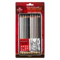 Koh-i-Noor Polycolor- Künstlerfarbstifte 12er Set " Graue Serie " im Metalletui / Blister (12x) (54146540)