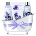 Lavendel Wellness Set Frauen Beauty Badeset Geschenk Muttertag 7 Stück